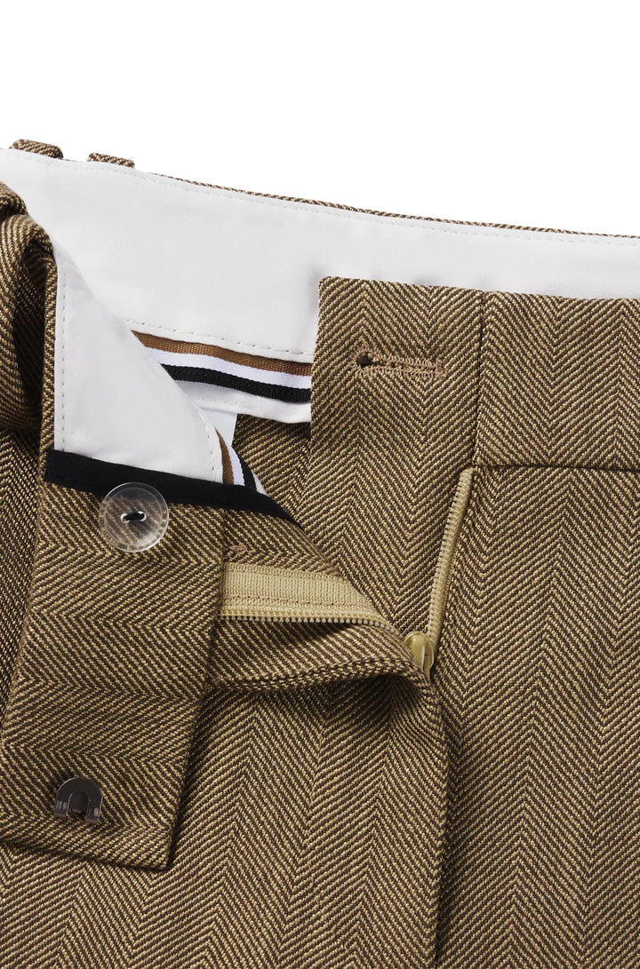 BOSS REGULAR-FIT TROUSERS IN HERRINGBONE STRETCH FABRIC