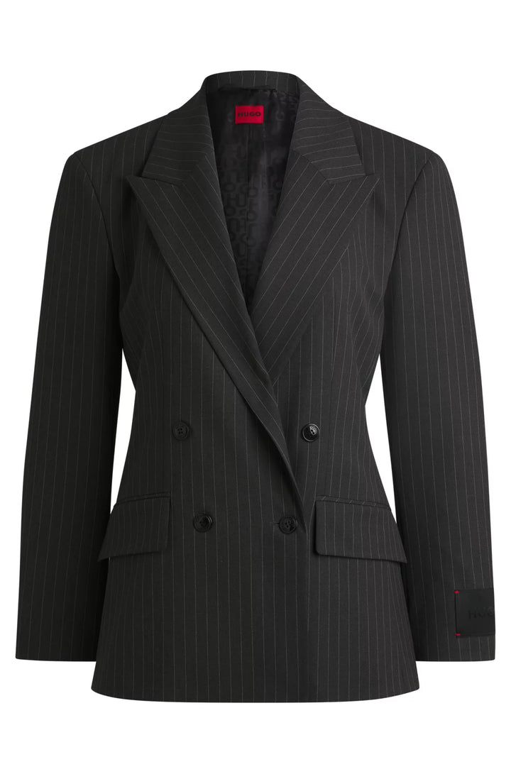 HUGO REGULAR-FIT BLAZER IN PINSTRIPE STRETCH MATERIAL