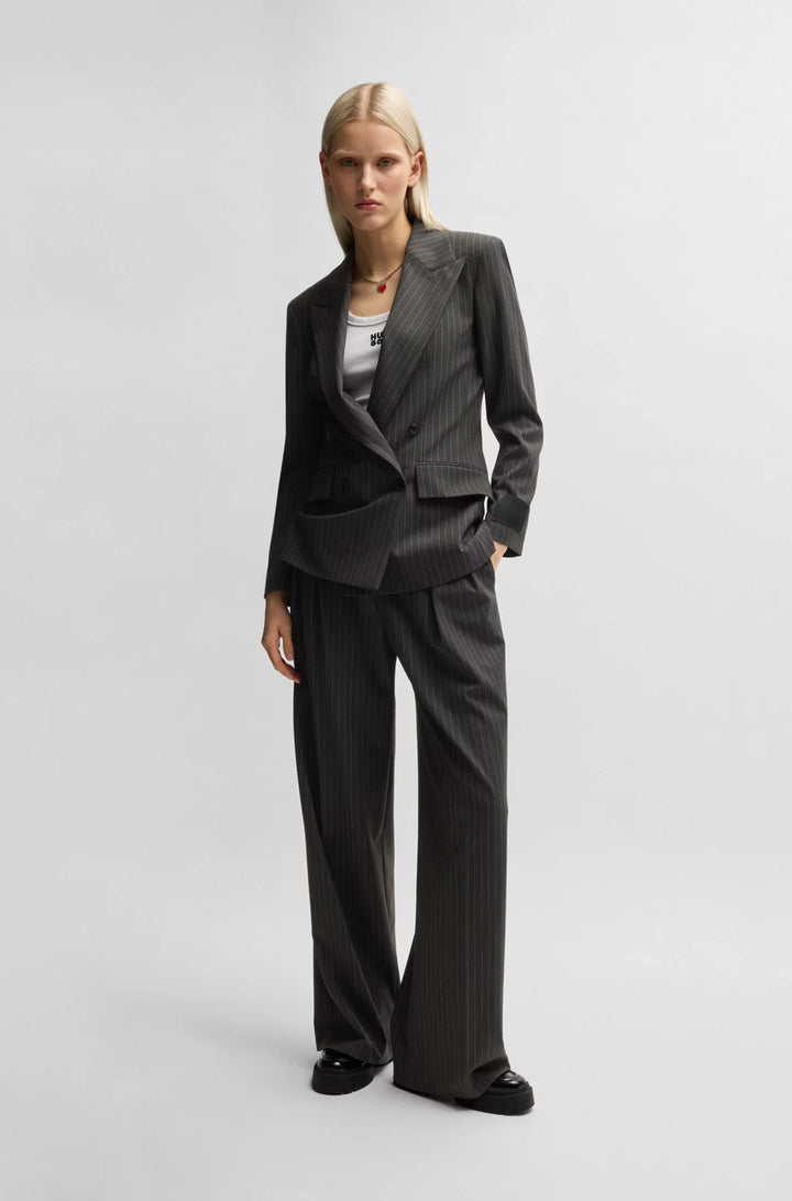 HUGO REGULAR-FIT BLAZER IN PINSTRIPE STRETCH MATERIAL
