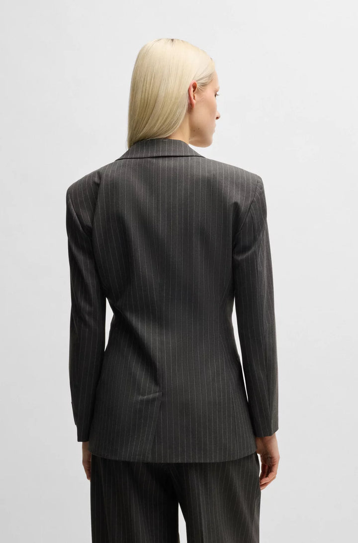 HUGO REGULAR-FIT BLAZER IN PINSTRIPE STRETCH MATERIAL