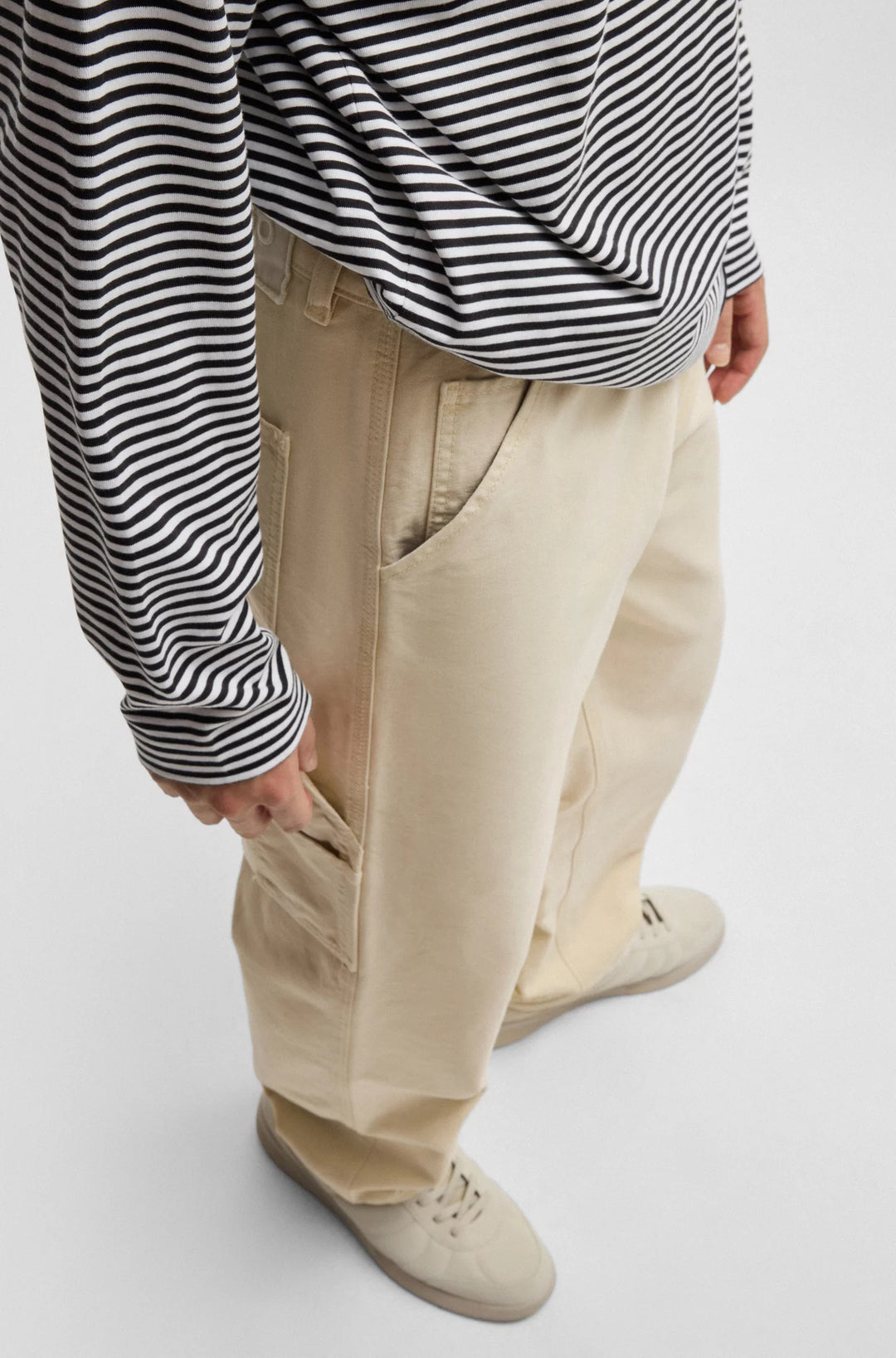Hugo Baggy-fit trousers in cotton canvas