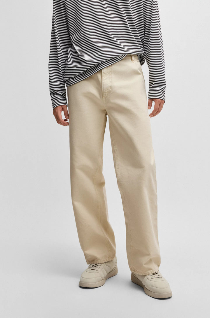 Hugo Baggy-fit trousers in cotton canvas
