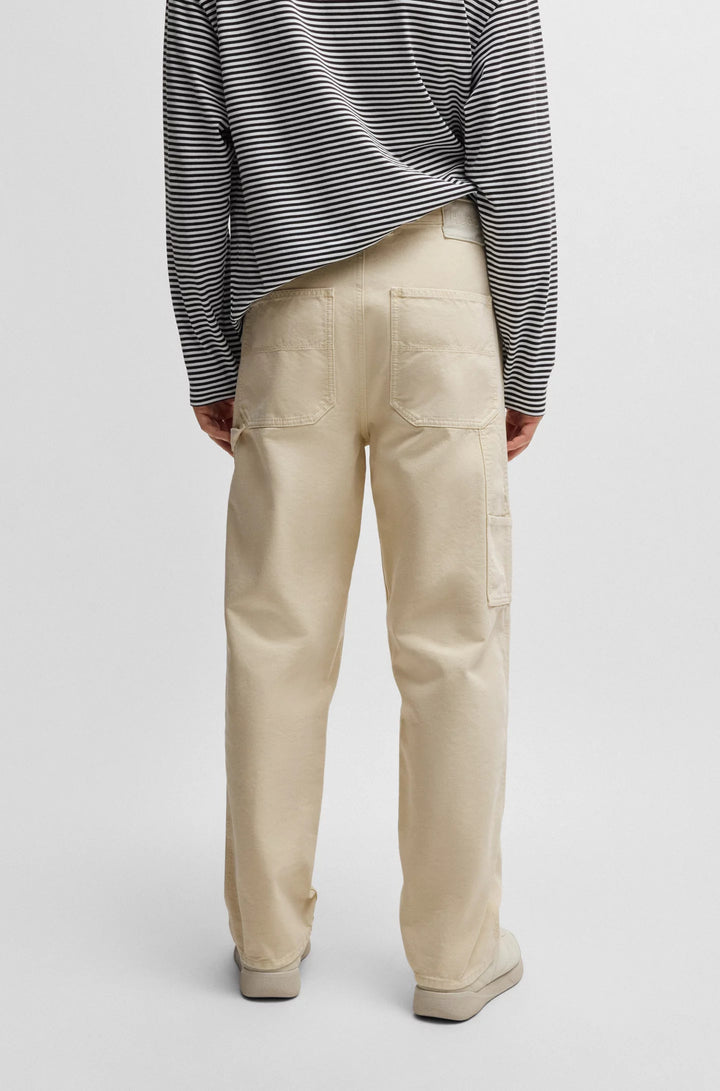 Hugo Baggy-fit trousers in cotton canvas