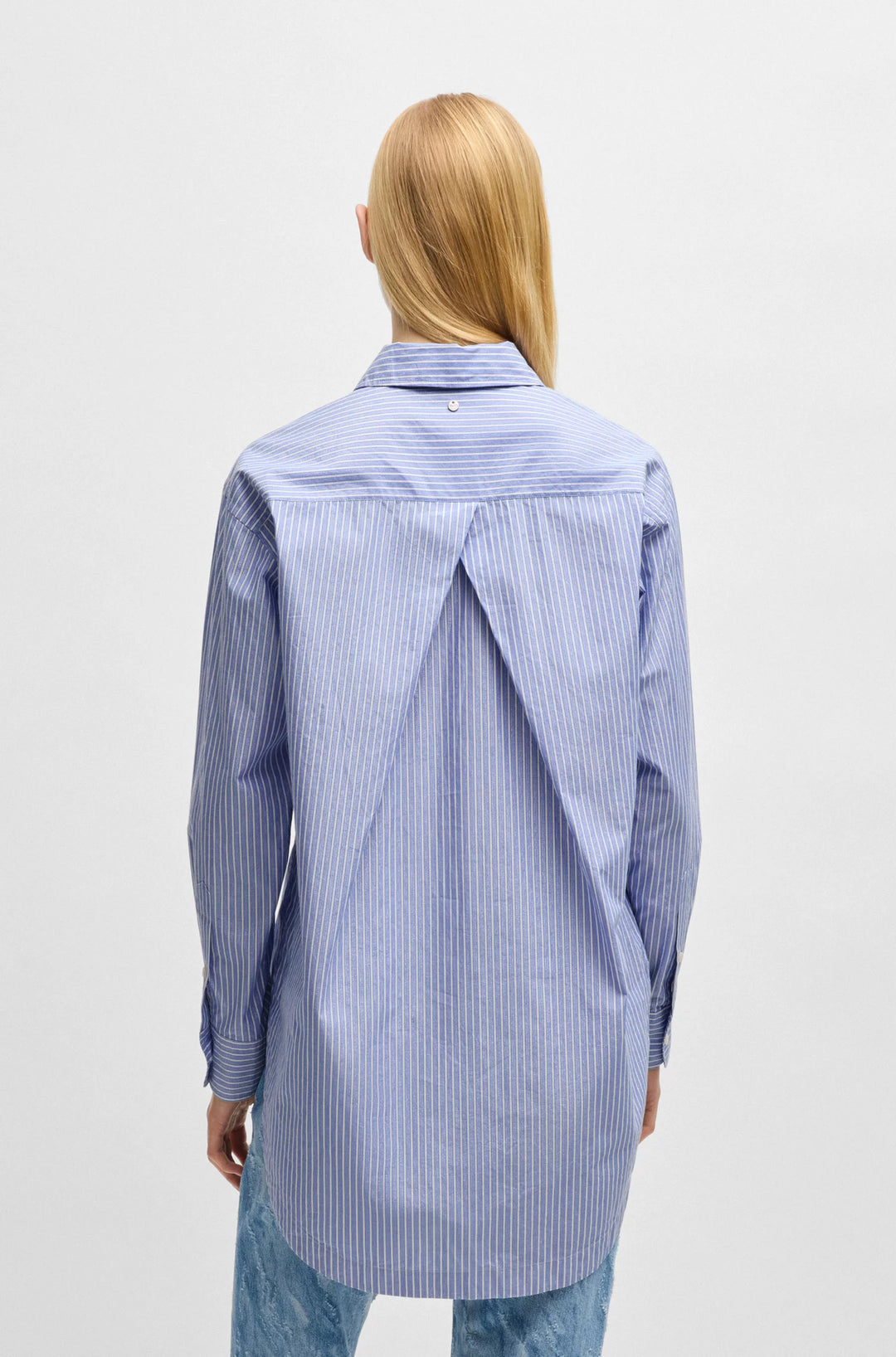 BOSS  Relaxed-fit blouse in striped poplin