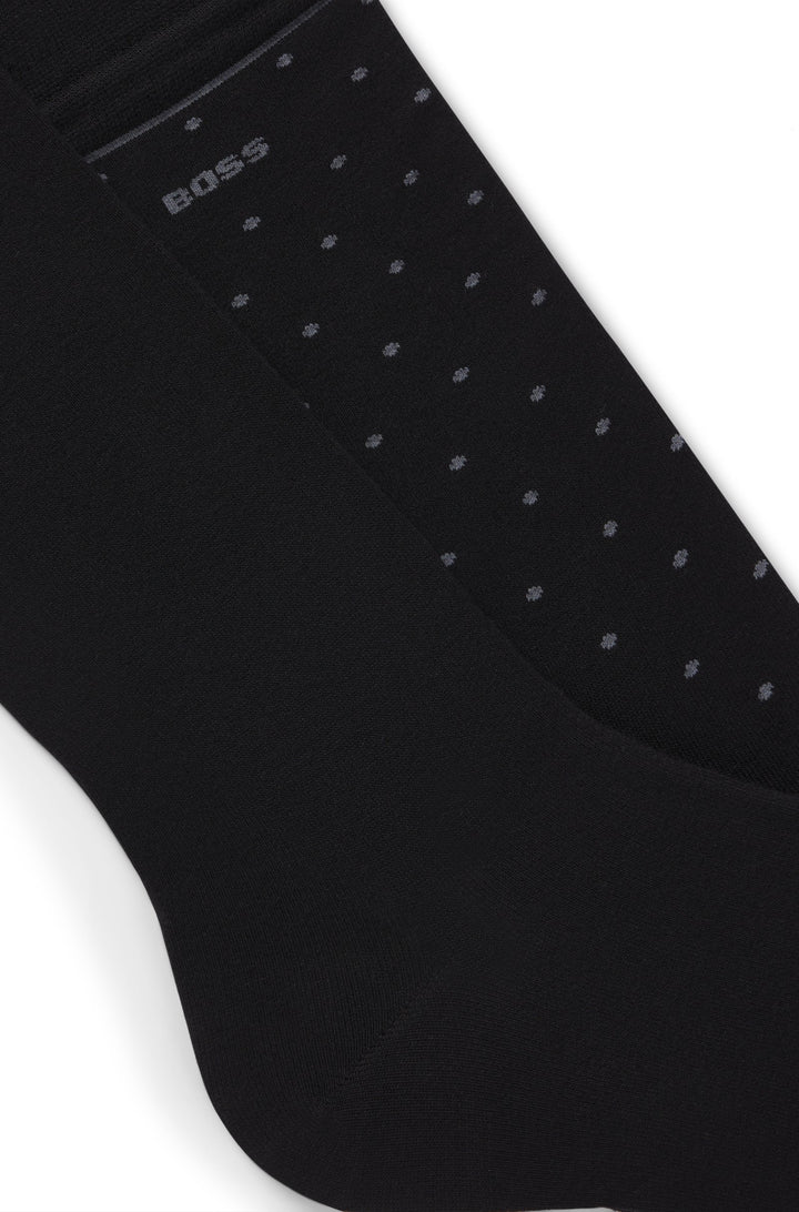 Boss Two-pack of regular-length socks with logo details