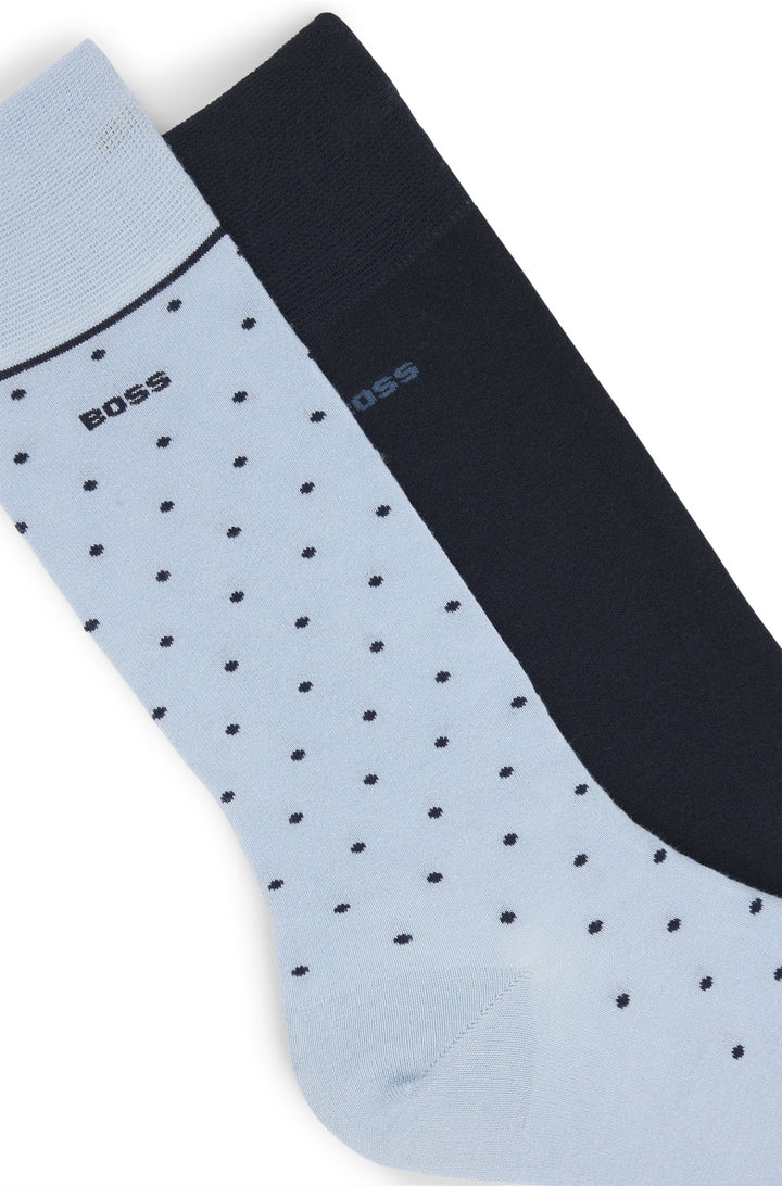 Boss Two-pack of regular-length socks with logo details