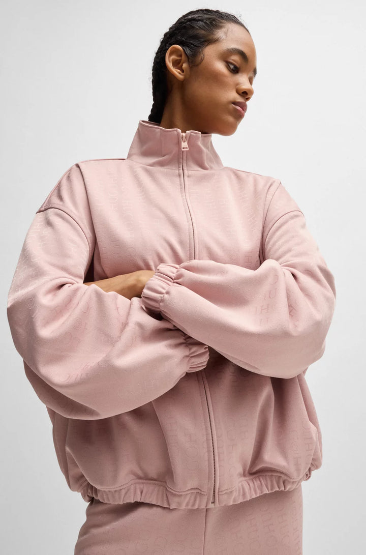 HUGO OVERSIZE-FIT JACKET WITH ALL-OVER LOGO JACQUARD