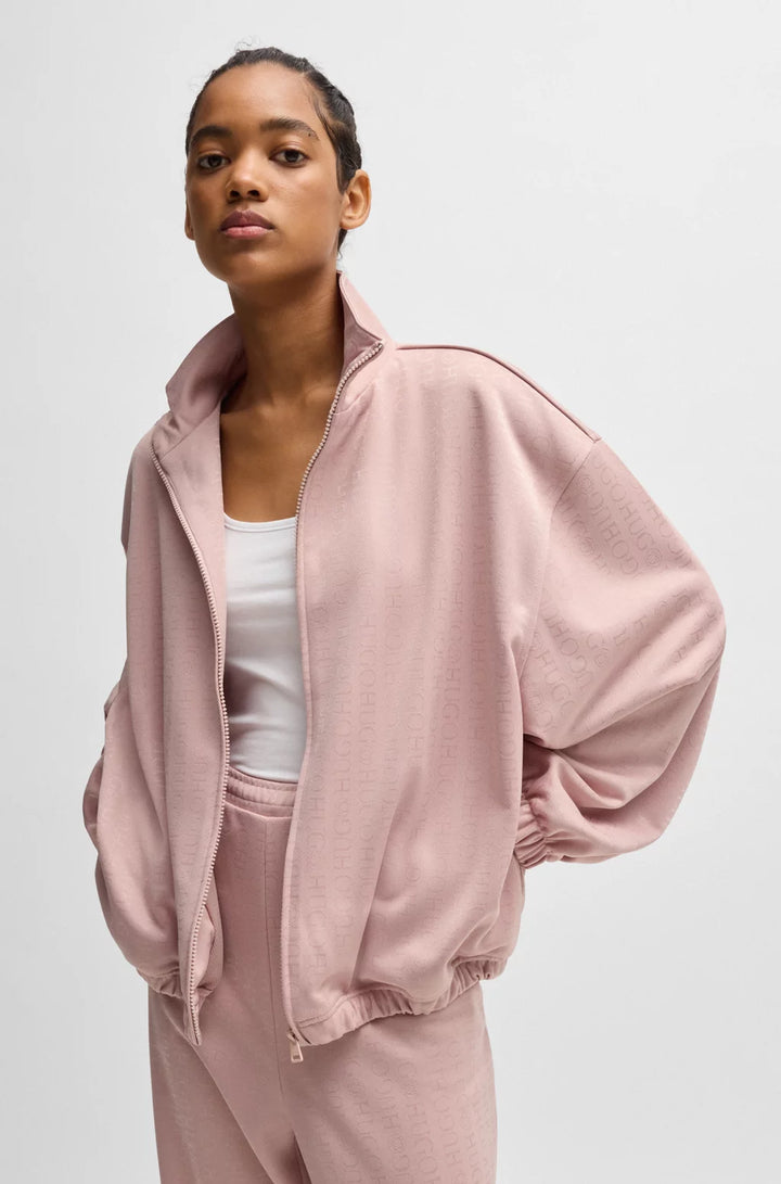 HUGO OVERSIZE-FIT JACKET WITH ALL-OVER LOGO JACQUARD