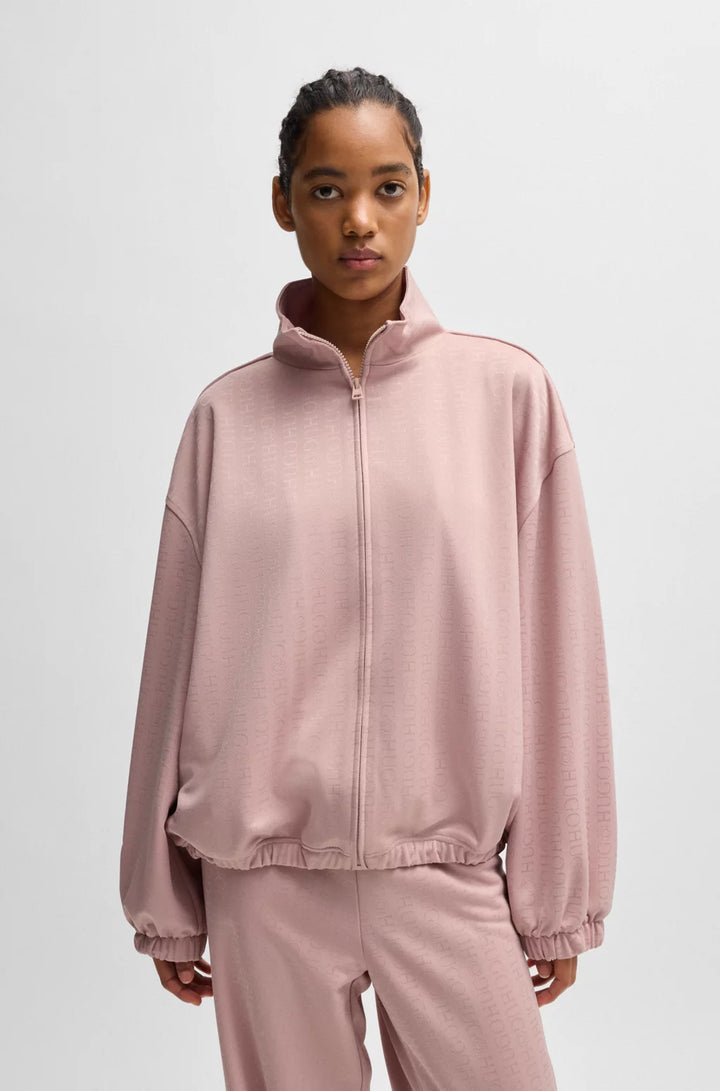 HUGO OVERSIZE-FIT JACKET WITH ALL-OVER LOGO JACQUARD