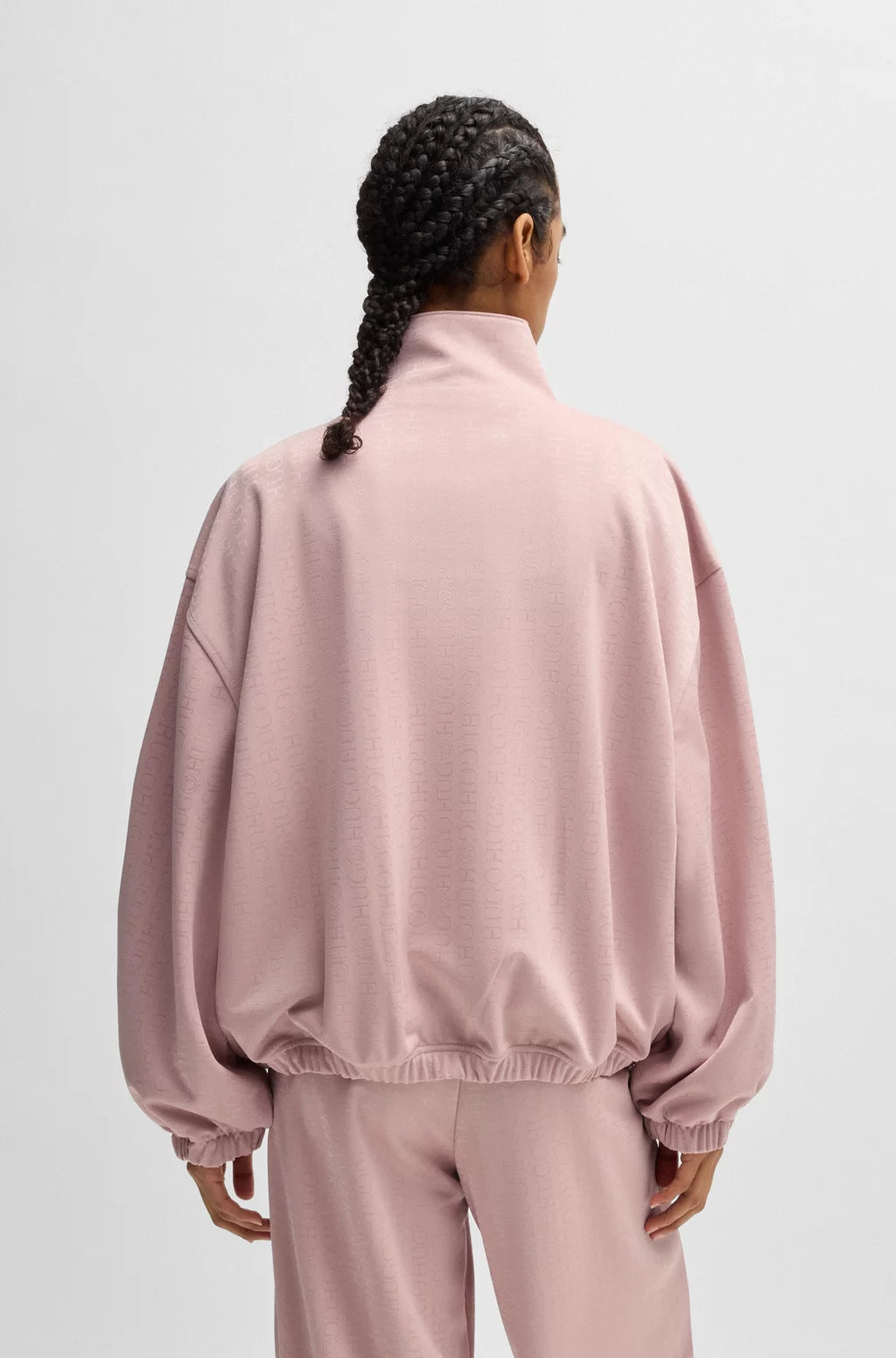 HUGO OVERSIZE-FIT JACKET WITH ALL-OVER LOGO JACQUARD