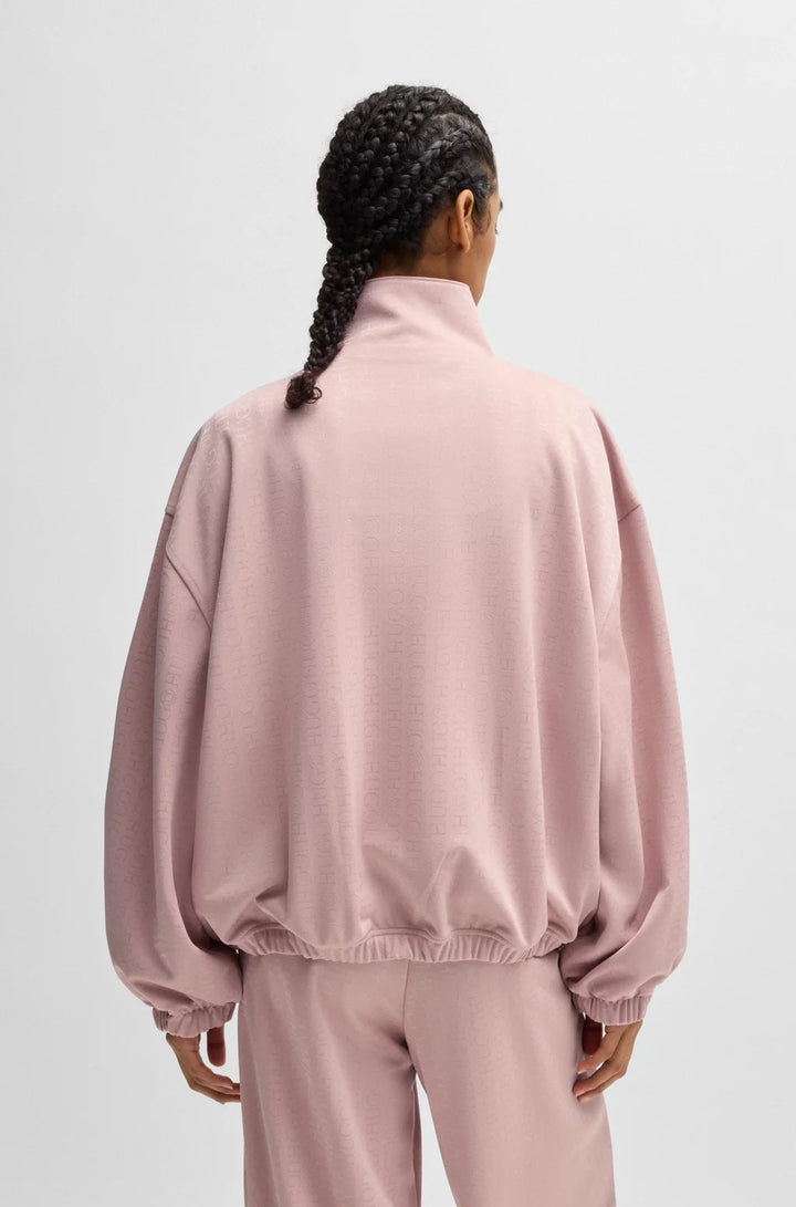 HUGO OVERSIZE-FIT JACKET WITH ALL-OVER LOGO JACQUARD