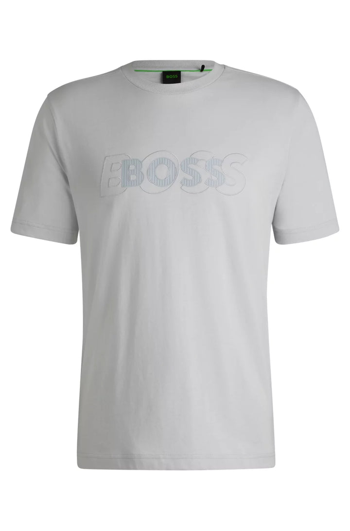 BOSS COTTON-JERSEY T-SHIRT WITH DOUBLE LOGO ARTWORK