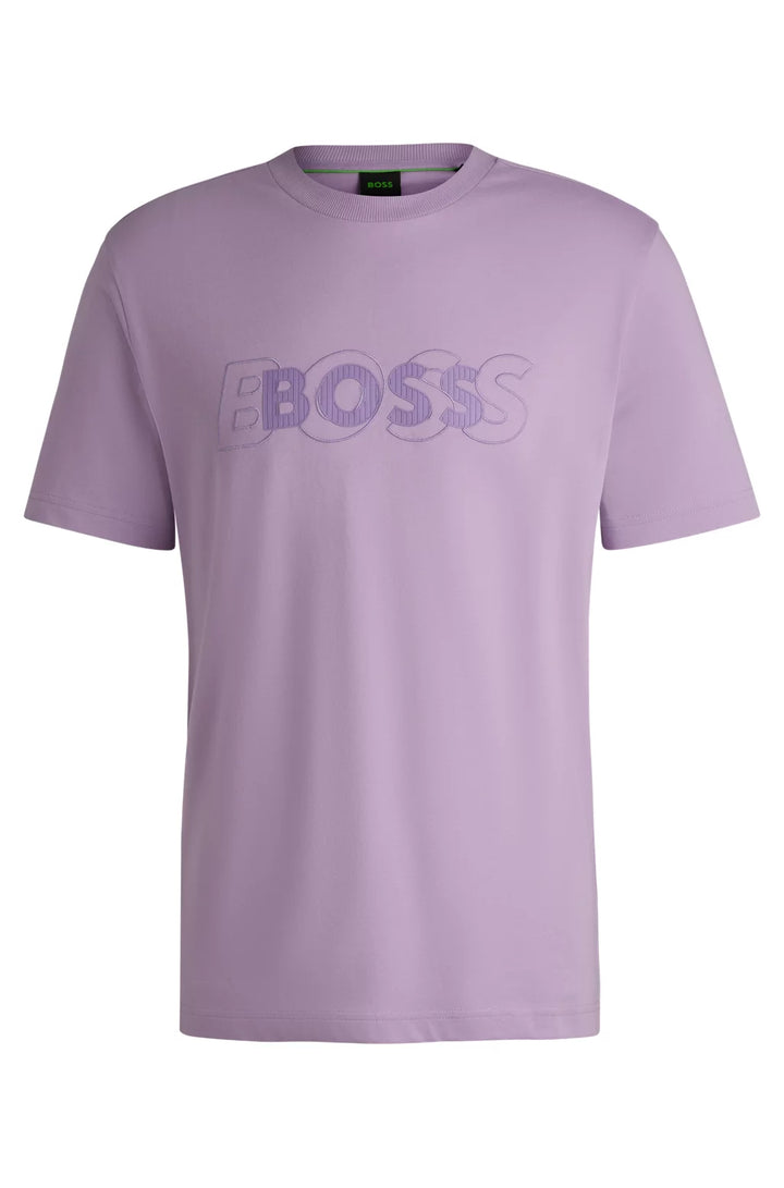 BOSS COTTON-JERSEY T-SHIRT WITH DOUBLE LOGO ARTWORK
