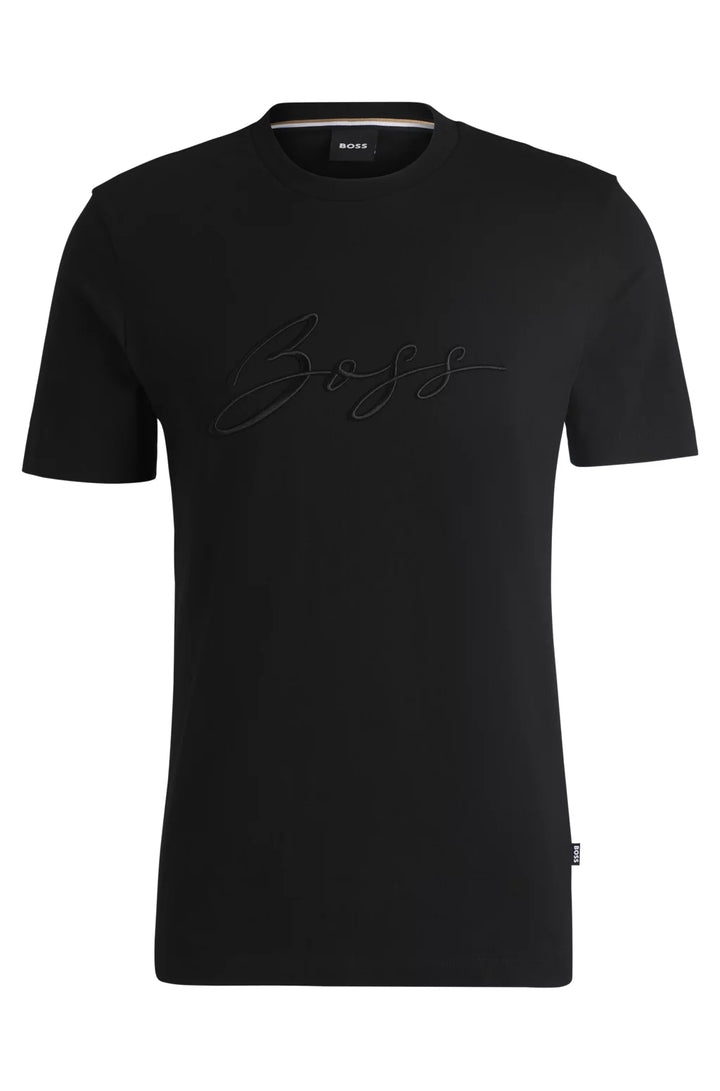 BOSS COTTON-JERSEY REGULAR-FIT T-SHIRT WITH SCRIPT LOGO