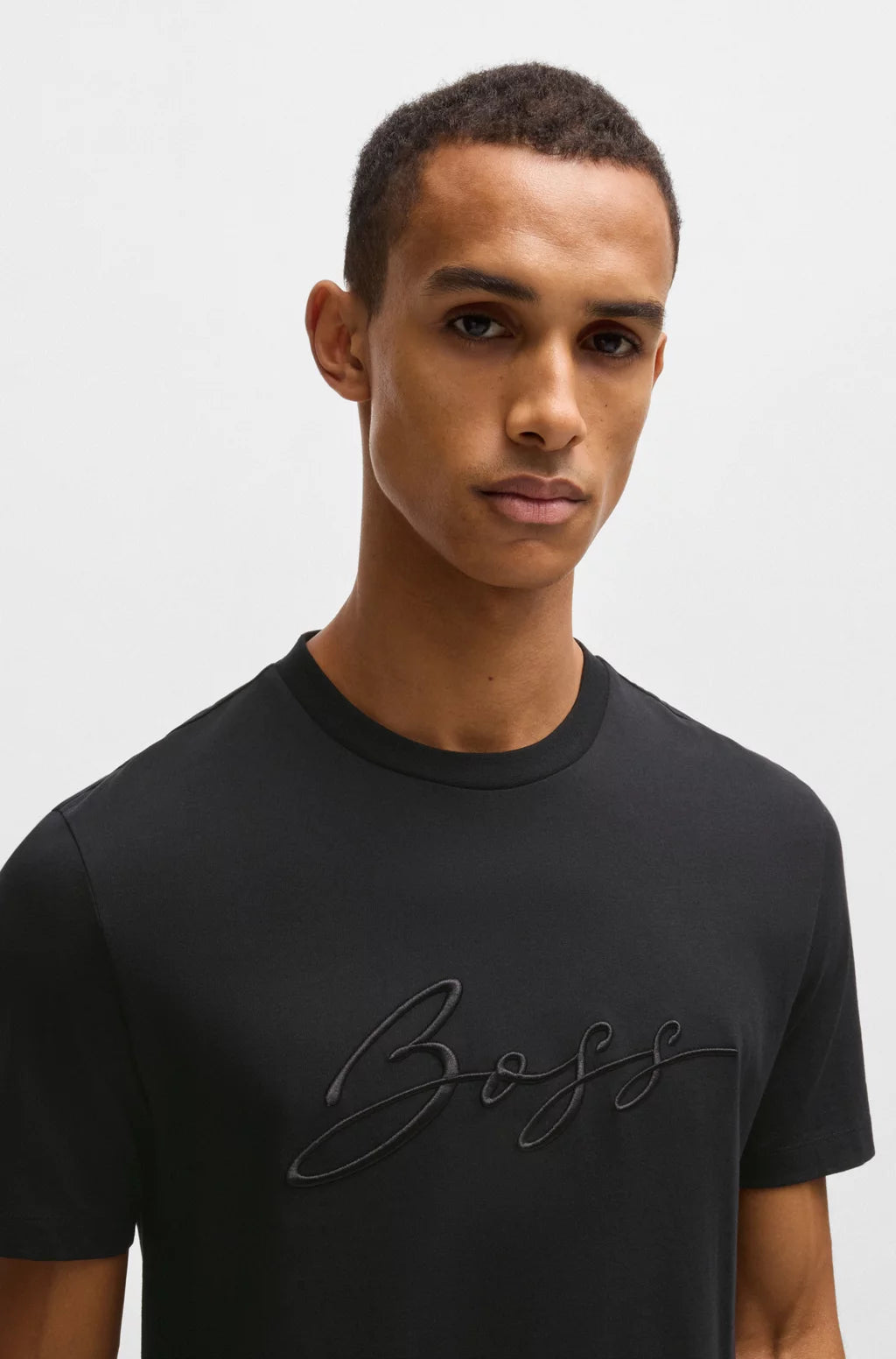 BOSS COTTON-JERSEY REGULAR-FIT T-SHIRT WITH SCRIPT LOGO