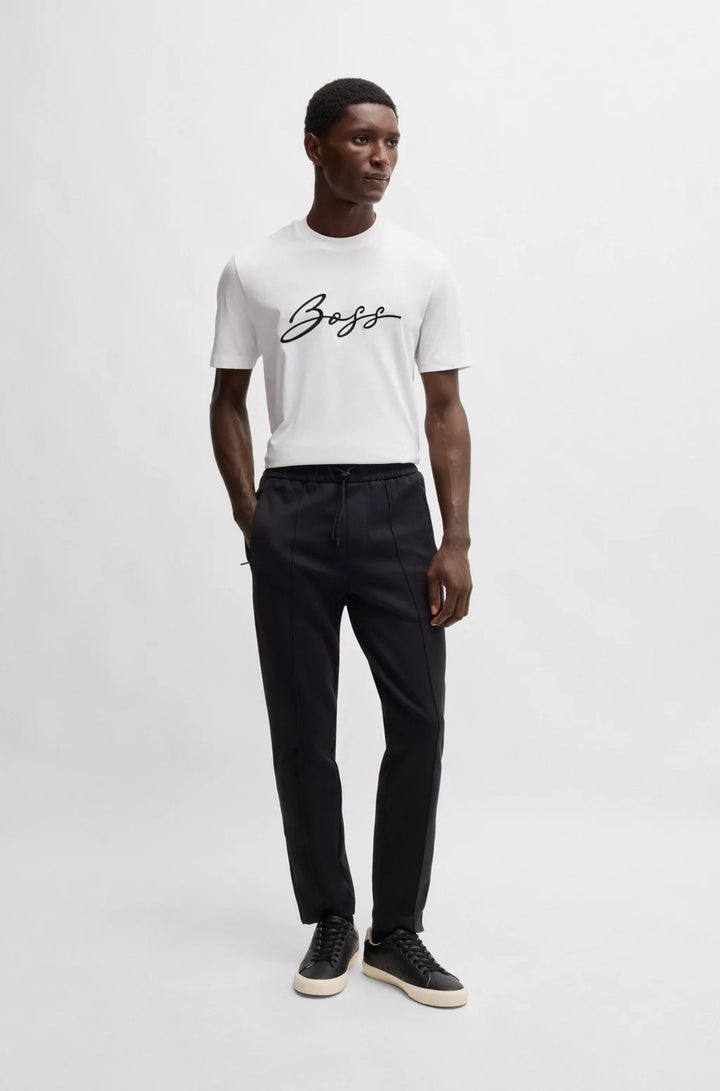BOSS COTTON-JERSEY REGULAR-FIT T-SHIRT WITH SCRIPT LOGO
