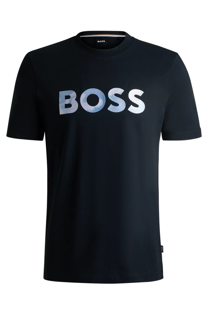 BOSS COTTON-JERSEY REGULAR-FIT T-SHIRT WITH SCRIPT LOGO