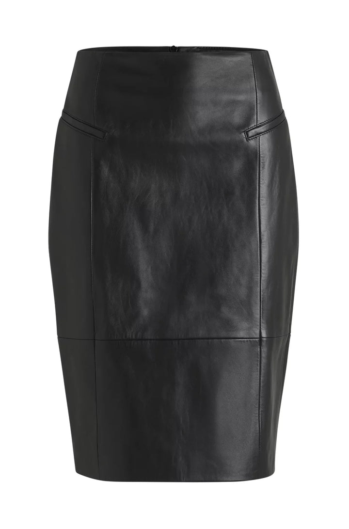BOSS PENCIL SKIRT IN LUSTROUS LEATHER