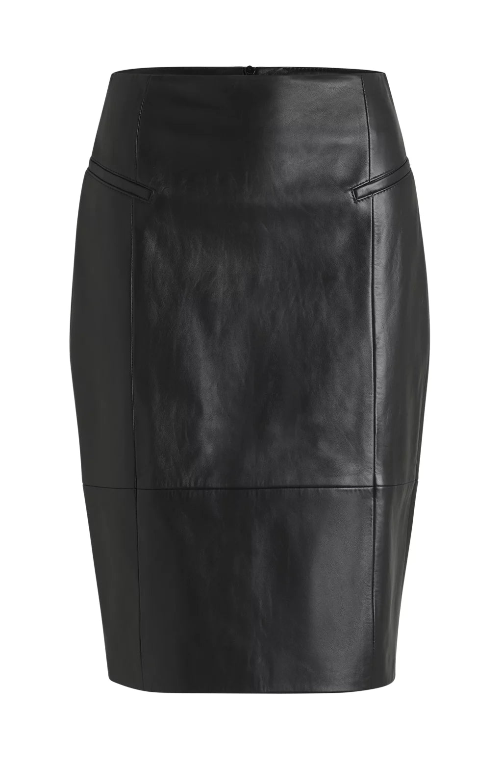 BOSS PENCIL SKIRT IN LUSTROUS LEATHER