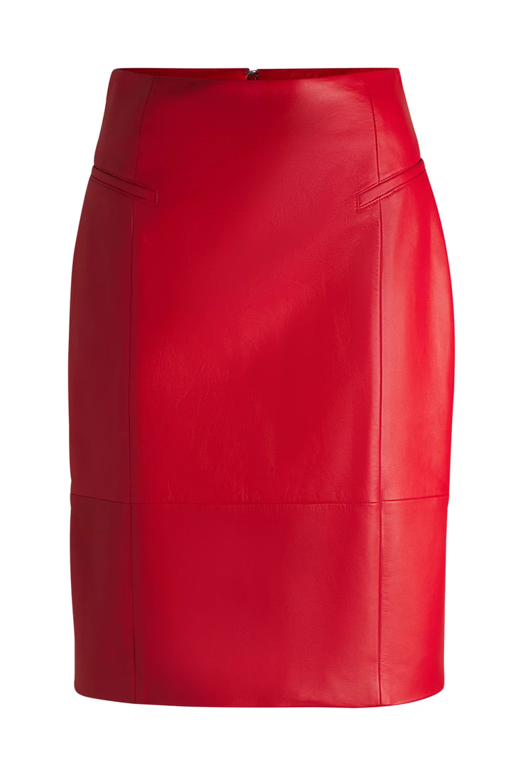 BOSS PENCIL SKIRT IN LUSTROUS LEATHER