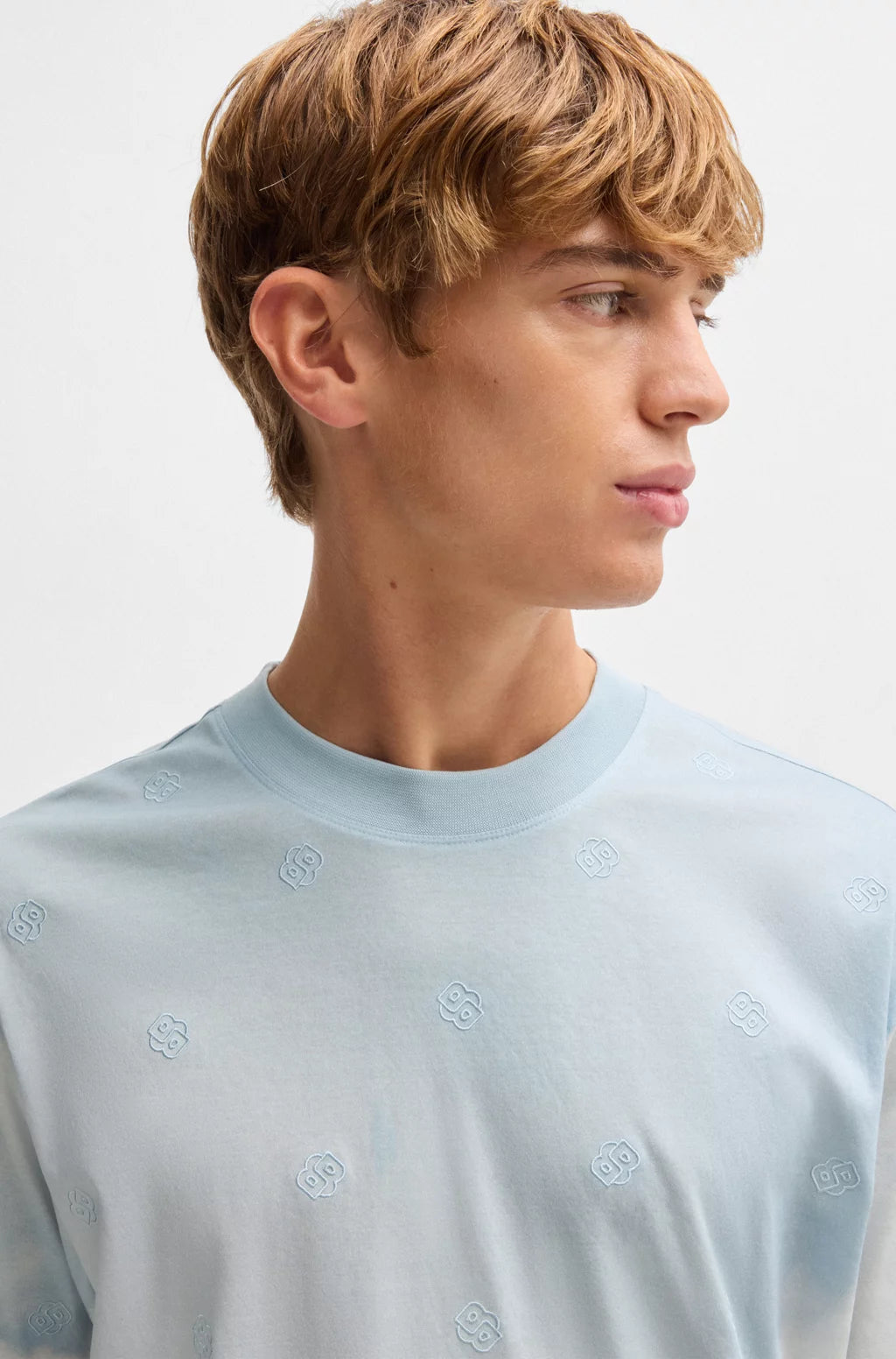 BOSS CLOUD-ARTWORK T-SHIRT WITH DOUBLE B MONOGRAMS
