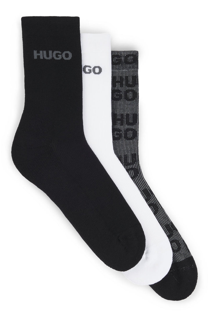 Hugo Three-pack of short-length logo socks