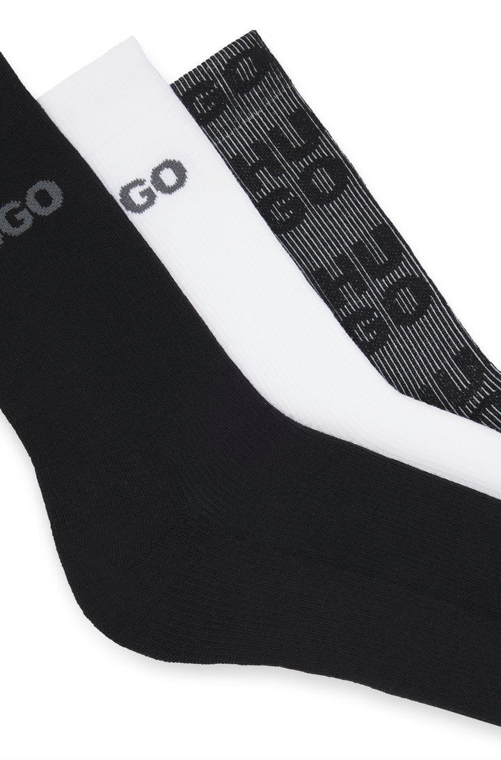 Hugo Three-pack of short-length logo socks