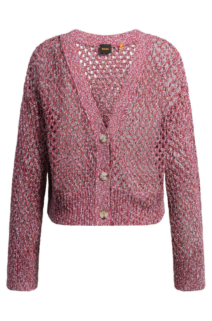 BOSS REVERSIBLE CARDIGAN WITH OPEN STRUCTURE