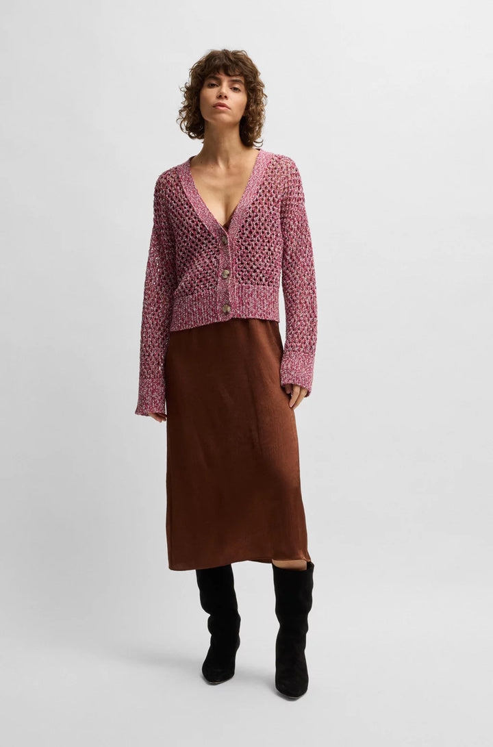 BOSS REVERSIBLE CARDIGAN WITH OPEN STRUCTURE