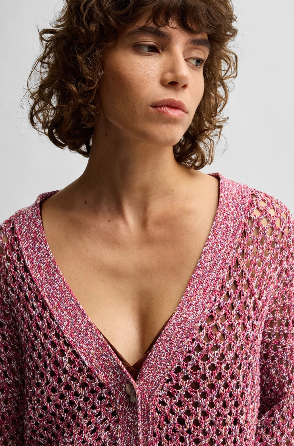 BOSS REVERSIBLE CARDIGAN WITH OPEN STRUCTURE