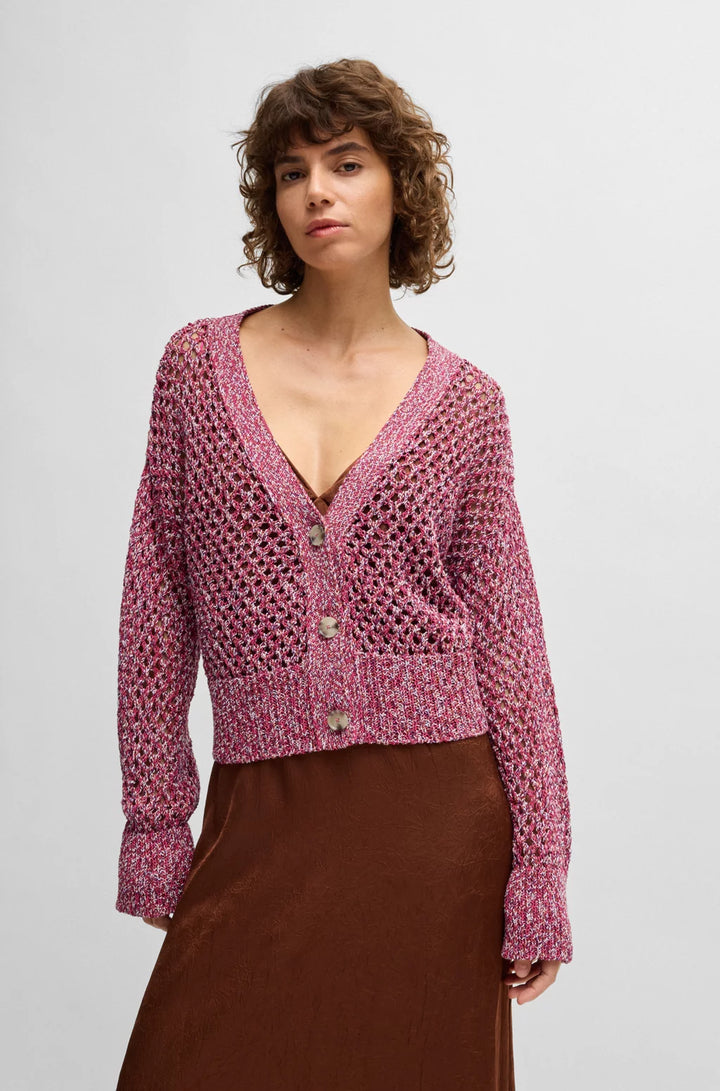 BOSS REVERSIBLE CARDIGAN WITH OPEN STRUCTURE