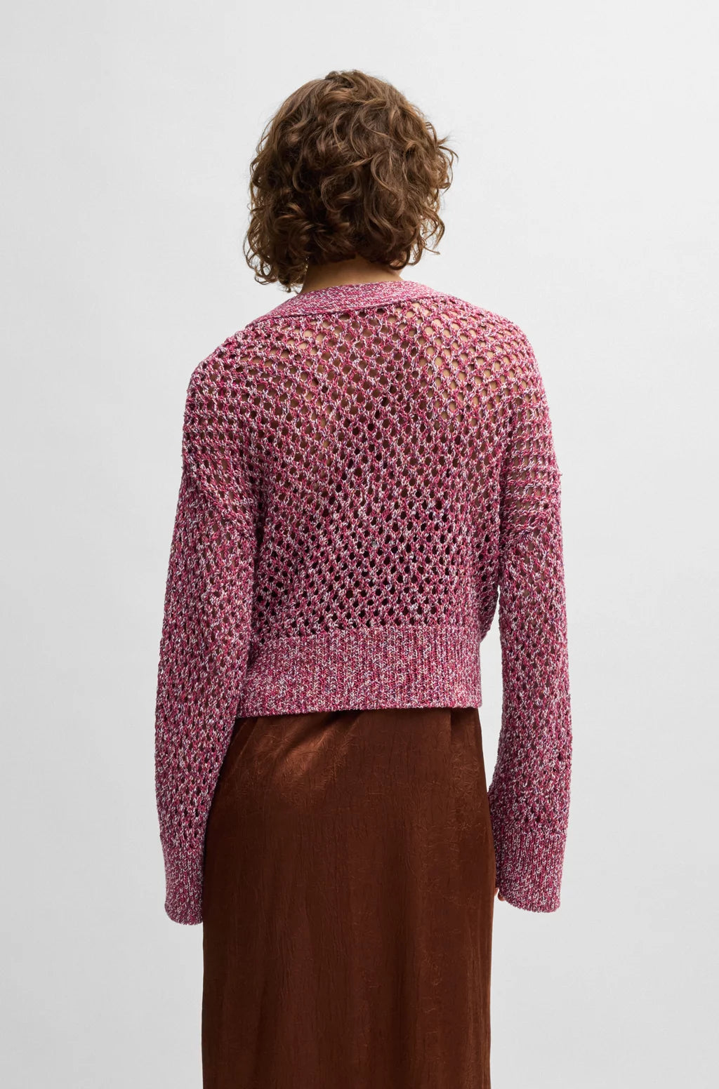 BOSS REVERSIBLE CARDIGAN WITH OPEN STRUCTURE