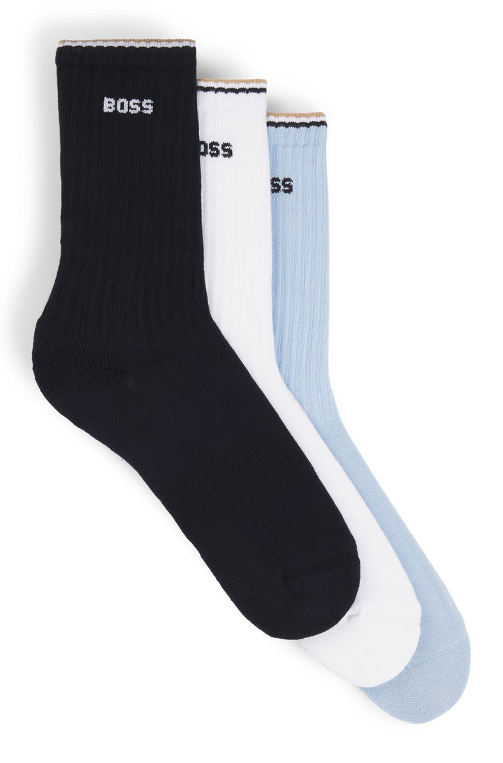 Boss Three-pack of short socks with logos