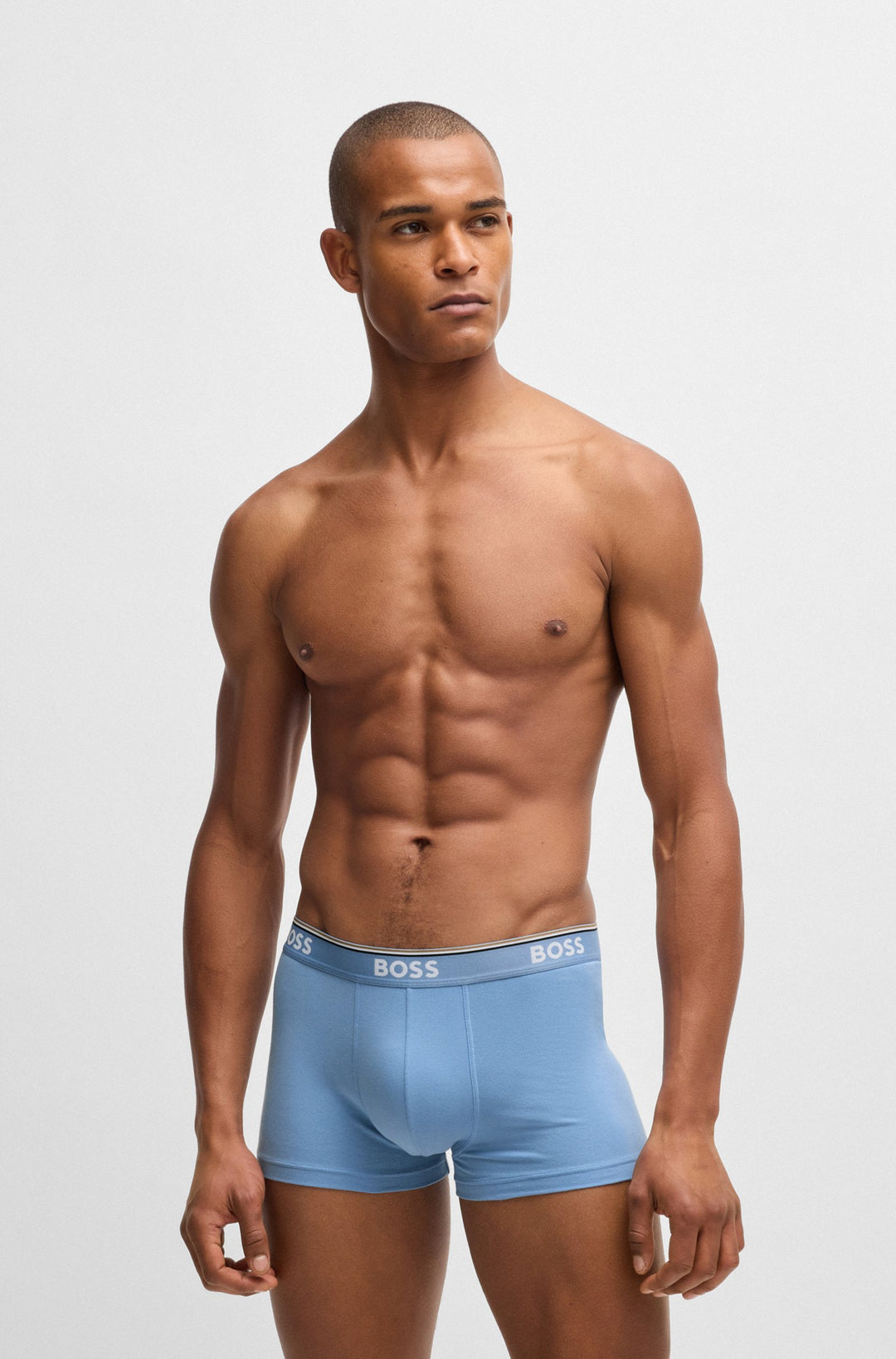 Boss Three-pack of stretch-cotton trunks with logo waistbands