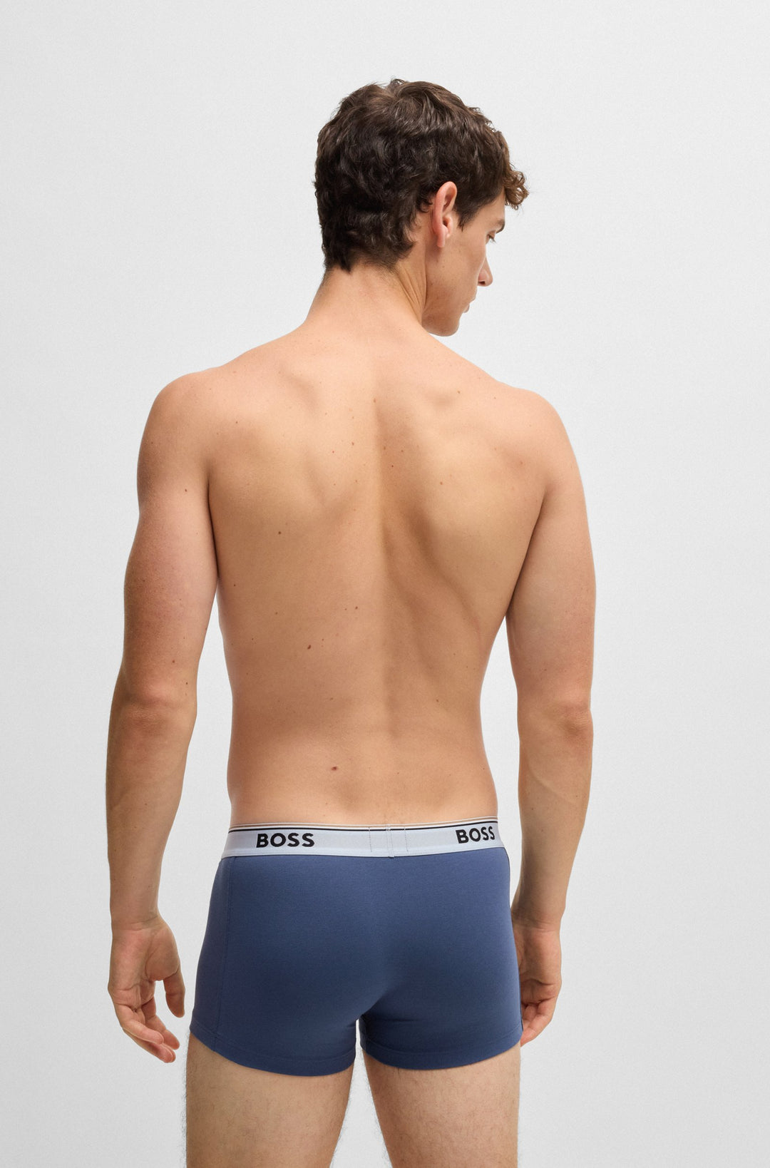Boss Three-pack of stretch-cotton trunks with logo waistbands