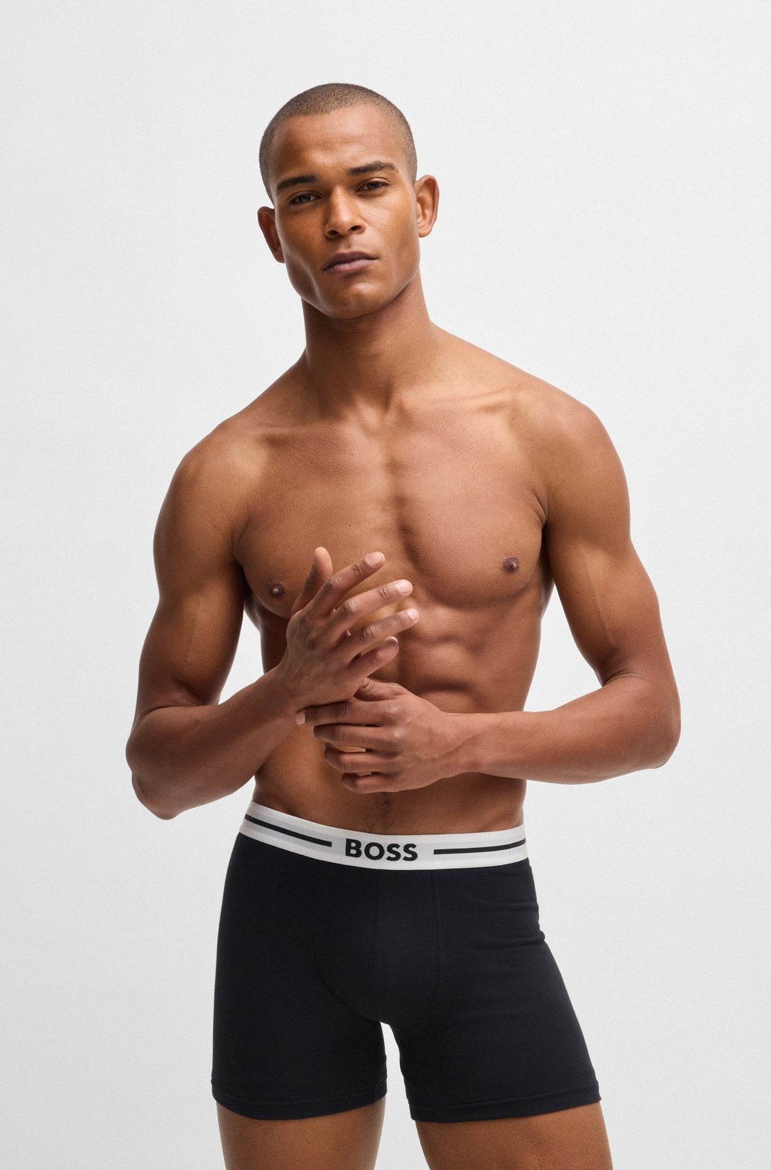 Boss Three-pack of stretch-cotton boxer briefs with logo