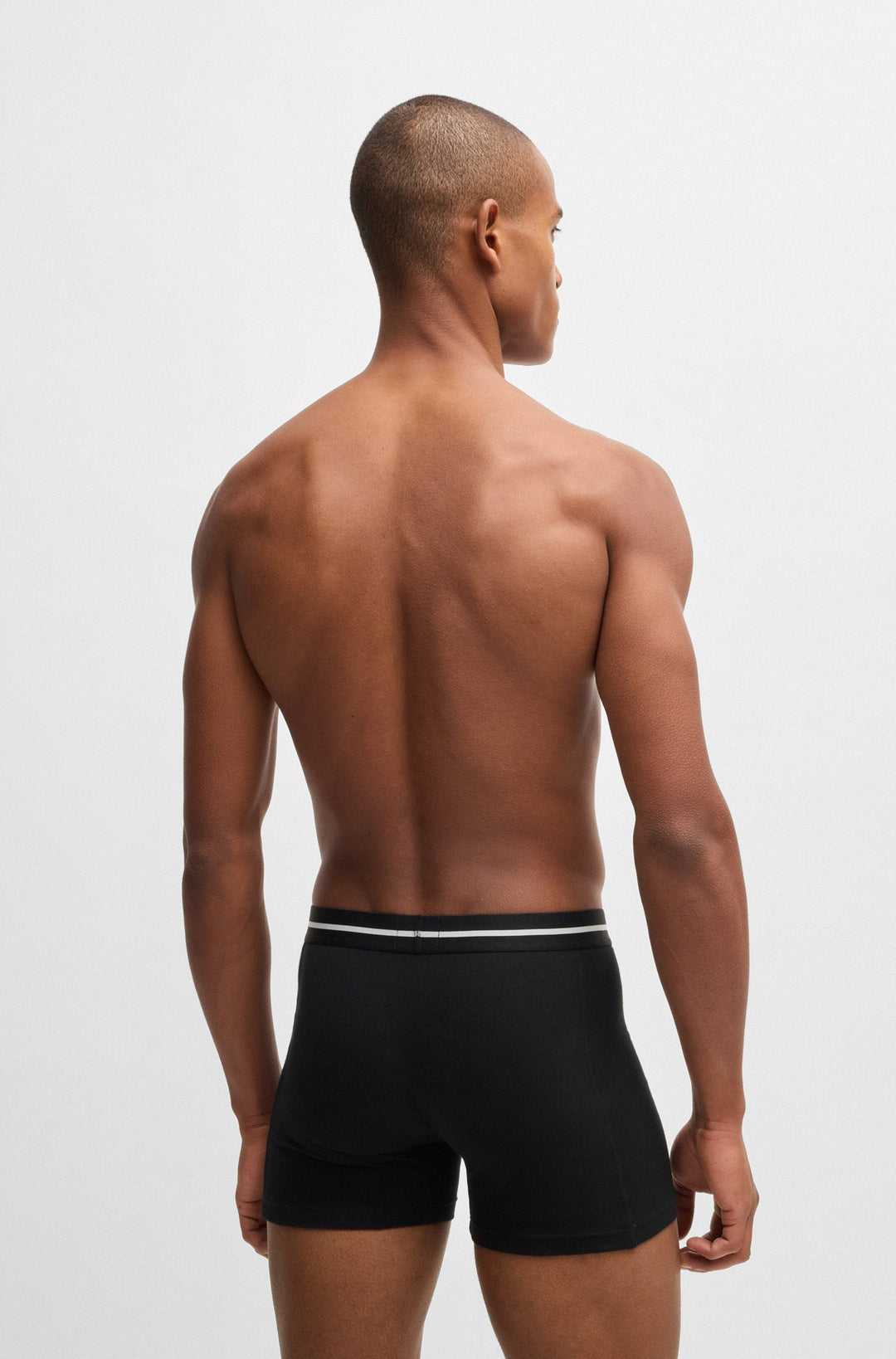 Boss Three-pack of stretch-cotton boxer briefs with logo