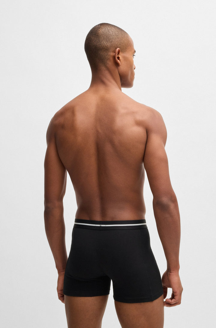 Boss Three-pack of stretch-cotton boxer briefs with logo