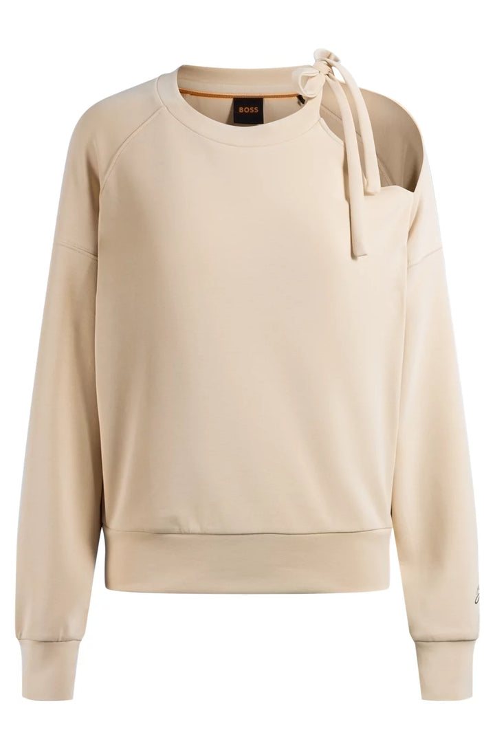 BOSS TIE-NECK SWEATSHIRT WITH HANDWRITTEN LOGO