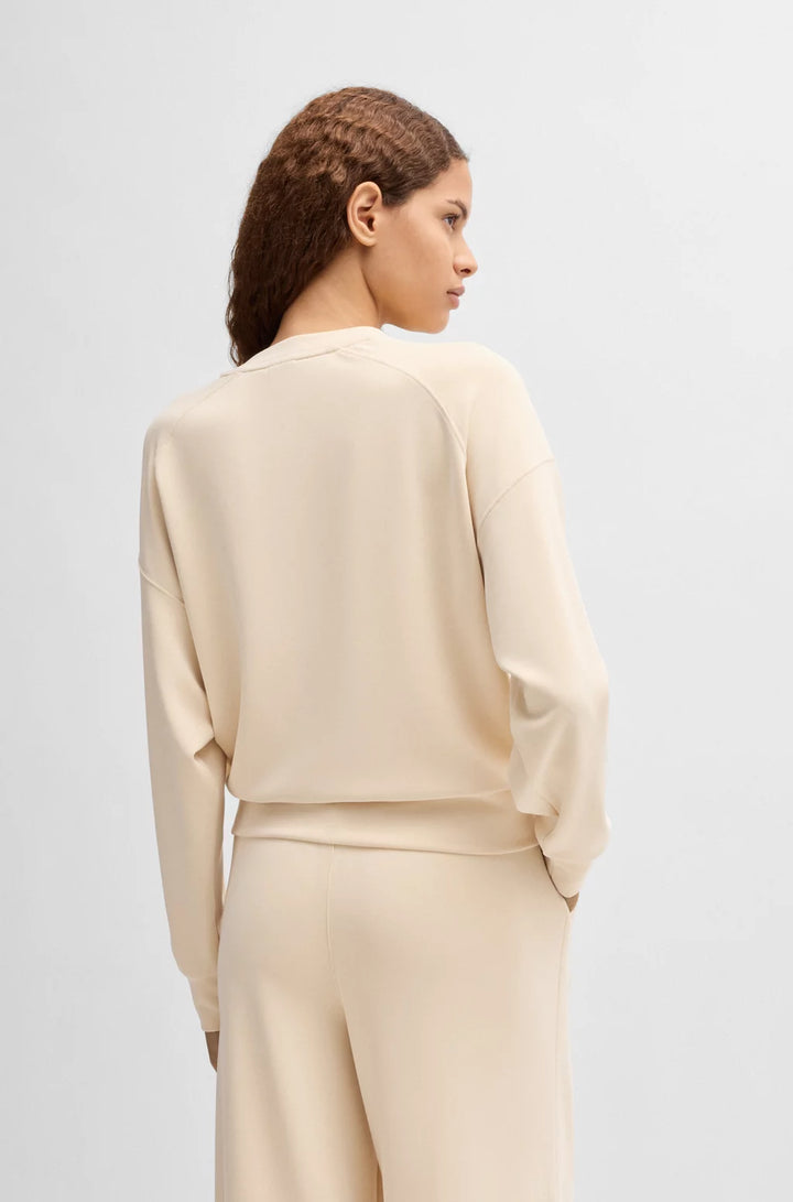 BOSS TIE-NECK SWEATSHIRT WITH HANDWRITTEN LOGO