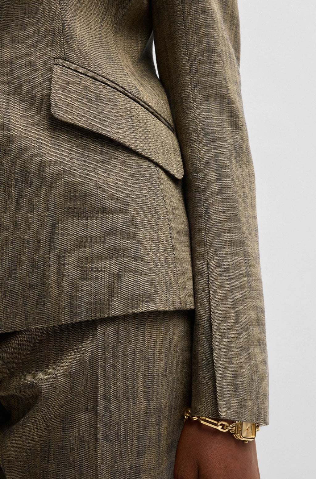 BOSS SLIM-FIT BLAZER IN MELANGE SHARKSKIN FABRIC