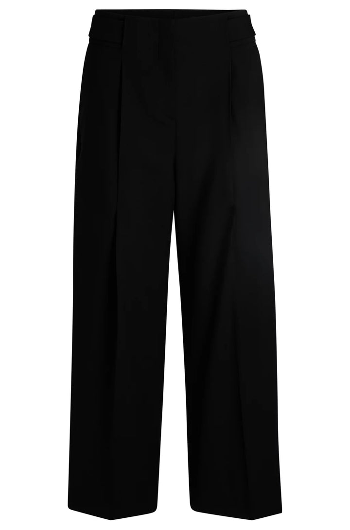 BOSS REGULAR-FIT HIGH-WAISTED TROUSERS IN WOOL