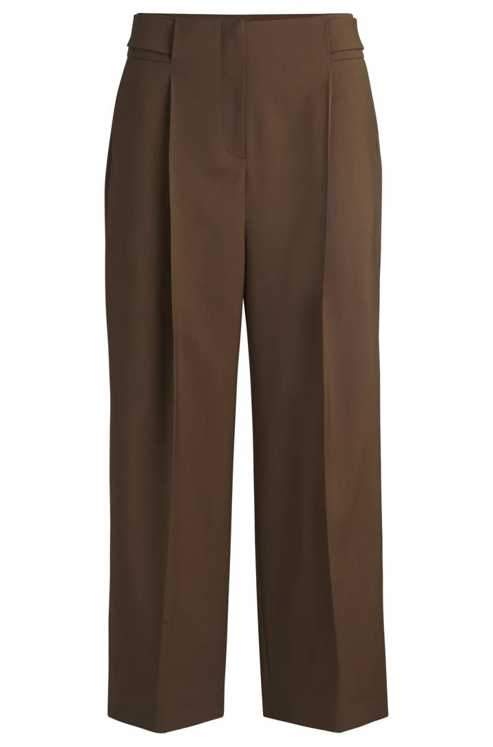 BOSS REGULAR-FIT HIGH-WAISTED TROUSERS IN WOOL