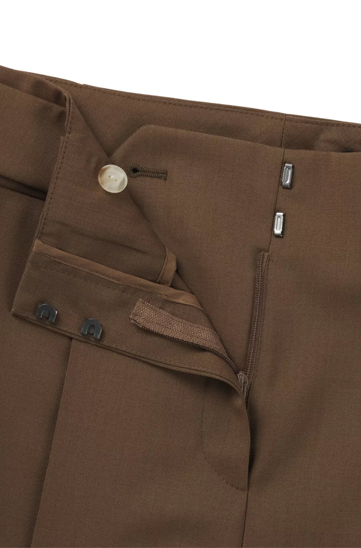 BOSS REGULAR-FIT HIGH-WAISTED TROUSERS IN WOOL