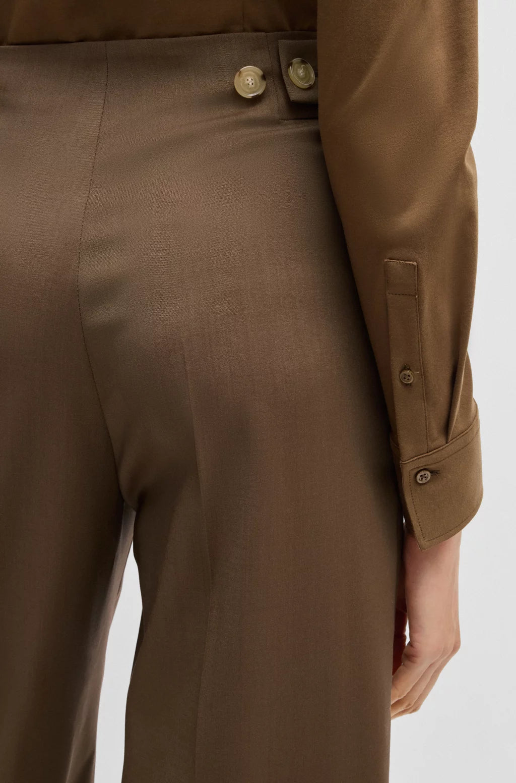 BOSS REGULAR-FIT HIGH-WAISTED TROUSERS IN WOOL