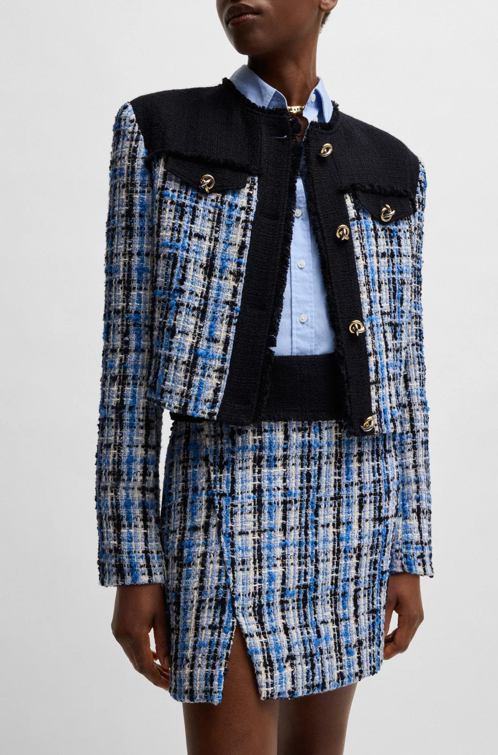 BOSS MINI SKIRT IN MULTICOLORED TWEED