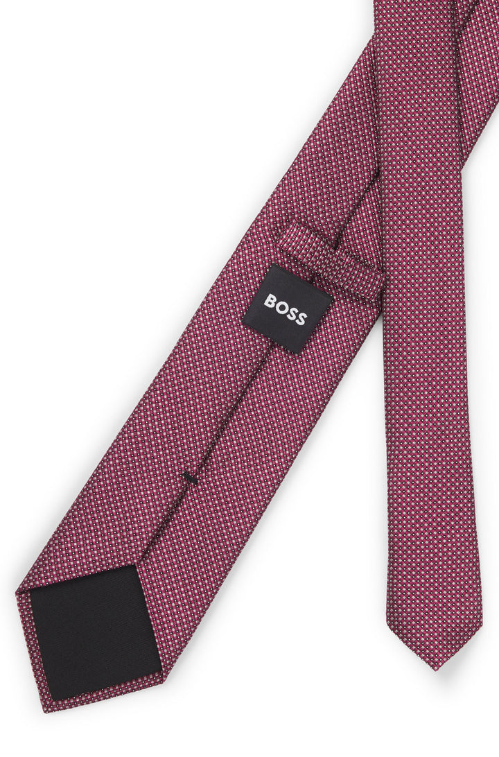 Boss Silk-blend tie with jacquard pattern
