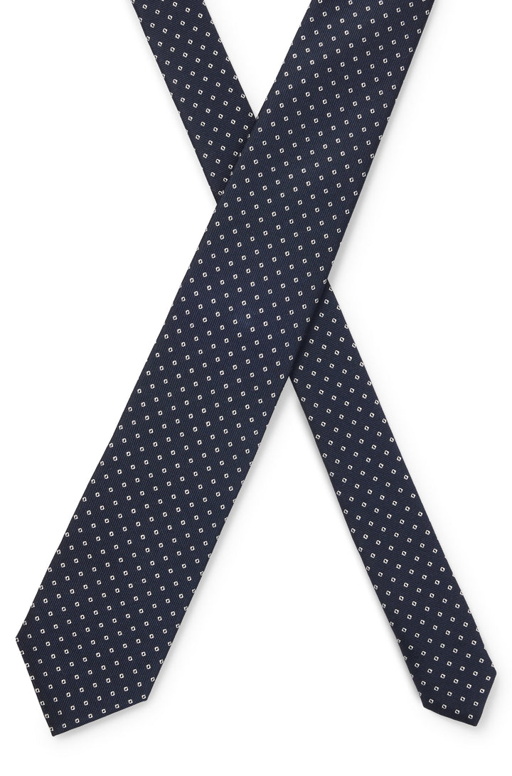 Boss Silk-blend tie with jacquard-woven pattern