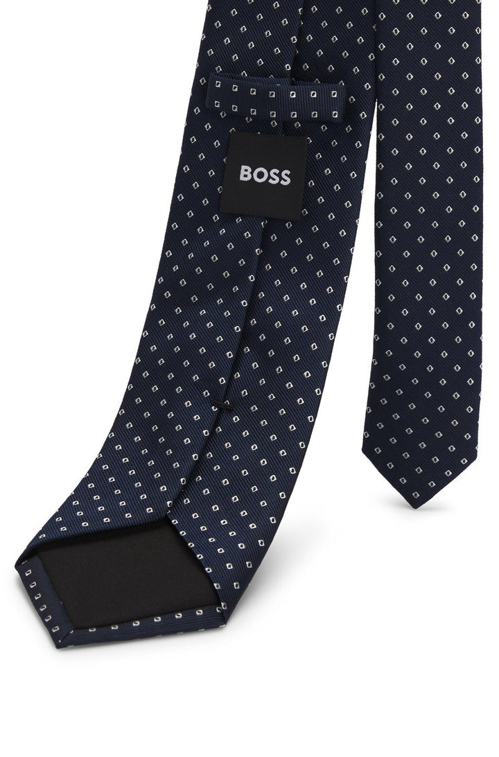 Boss Silk-blend tie with jacquard-woven pattern