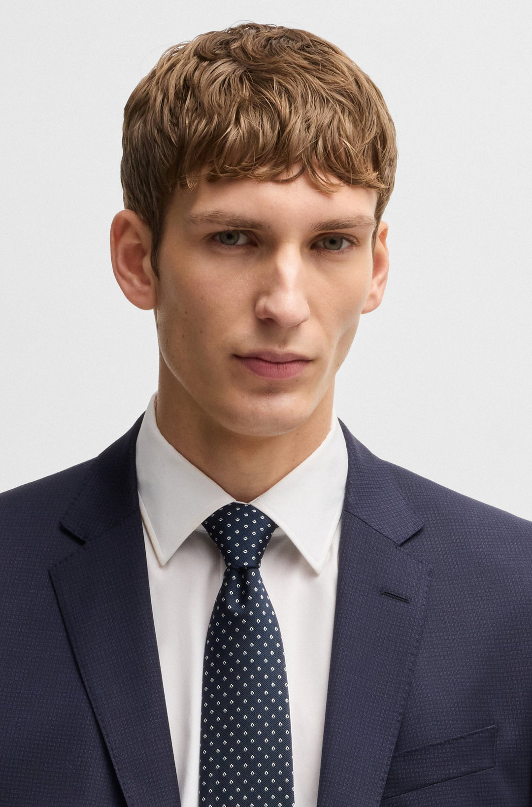 Boss Silk-blend tie with jacquard-woven pattern